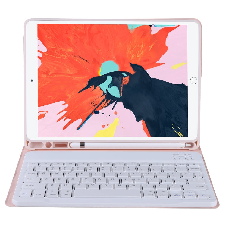 T098B Integrated Ultra-thin Candy Colors Bluetooth Keyboard Tablet Case for iPad Air 4 10.9 inch (2020), with Stand & Pen Slot(Pink) - For iPad Air by PMC TechLife | Online Shopping South Africa | PMC TechLife