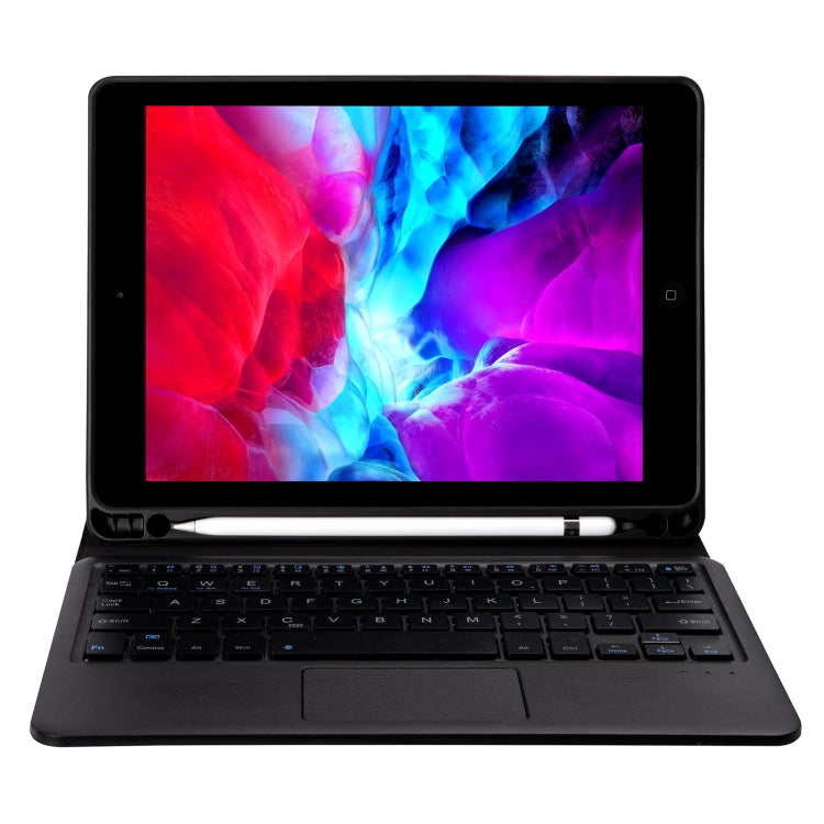 T098B-A Pressed Skin Texture TPU Detachable Candy Colors Bluetooth Keyboard Tablet Case for iPad Air 4 10.9 inch (2020), with Stand & Pen Slot & Touch(Black) - For iPad Air by PMC TechLife | Online Shopping South Africa | PMC TechLife