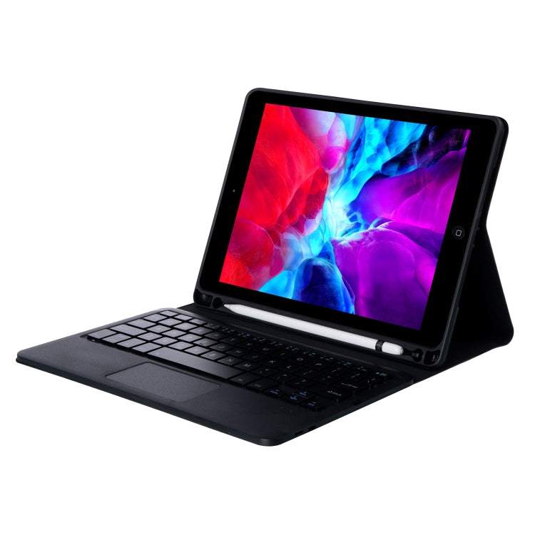 T098B-A Pressed Skin Texture TPU Detachable Candy Colors Bluetooth Keyboard Tablet Case for iPad Air 4 10.9 inch (2020), with Stand & Pen Slot & Touch(Black) - For iPad Air by PMC TechLife | Online Shopping South Africa | PMC TechLife