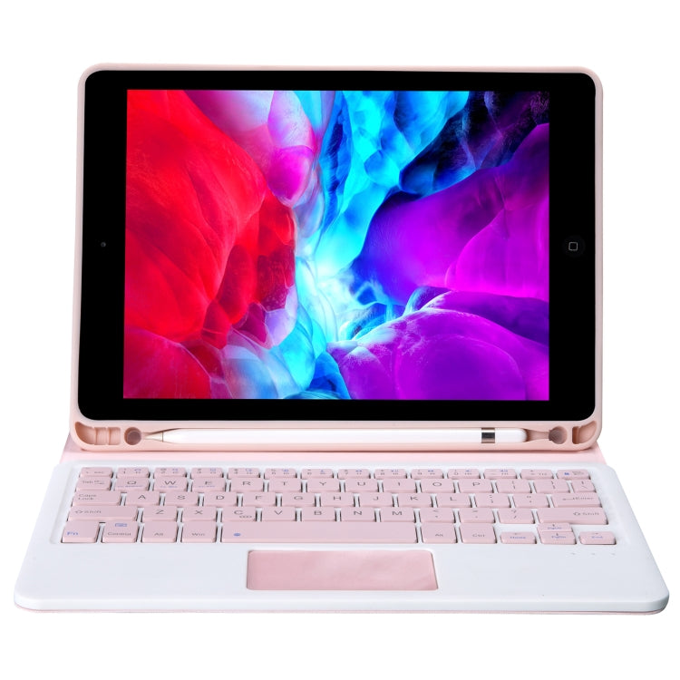 T098B-A Pressed Skin Texture TPU Detachable Candy Colors Bluetooth Keyboard Tablet Case for iPad Air 4 10.9 inch (2020), with Stand & Pen Slot & Touch(Pink) - For iPad Air by PMC TechLife | Online Shopping South Africa | PMC TechLife