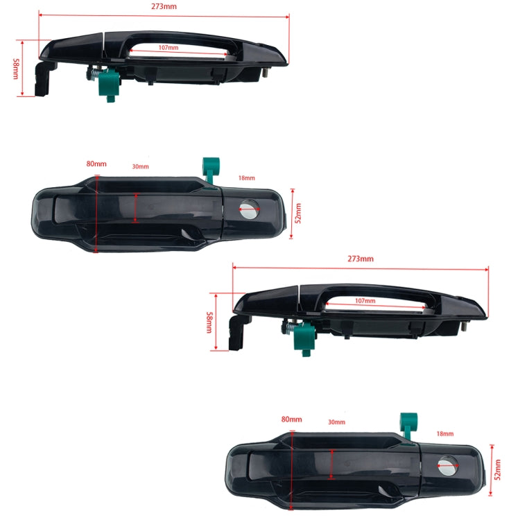 4 PCS Car Door Outside Handle 82650-3E010 for KIA Sorento 2003-2006 - Door Handles by PMC TechLife | Online Shopping South Africa | PMC TechLife | Buy Now Pay Later Mobicred