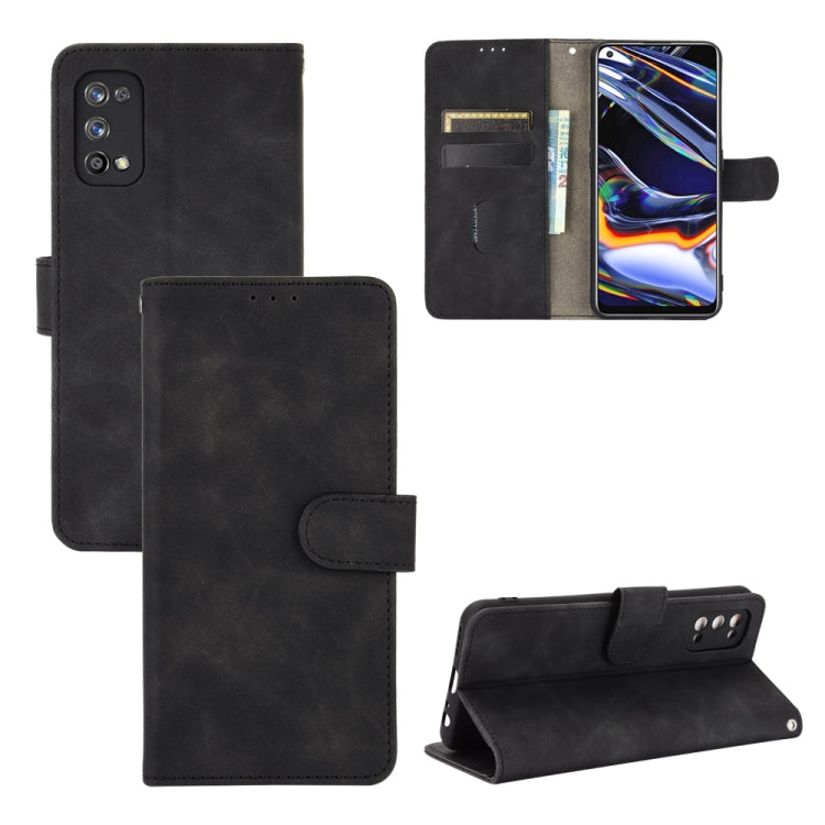 For OPPO Realme 7 Pro Solid Color Skin Feel Magnetic Buckle Horizontal Flip Calf Texture PU Leather Case with Holder & Card Slots & Wallet(Black) - Realme Cases by PMC TechLife | Online Shopping South Africa | PMC TechLife | Buy Now Pay Later Mobicred