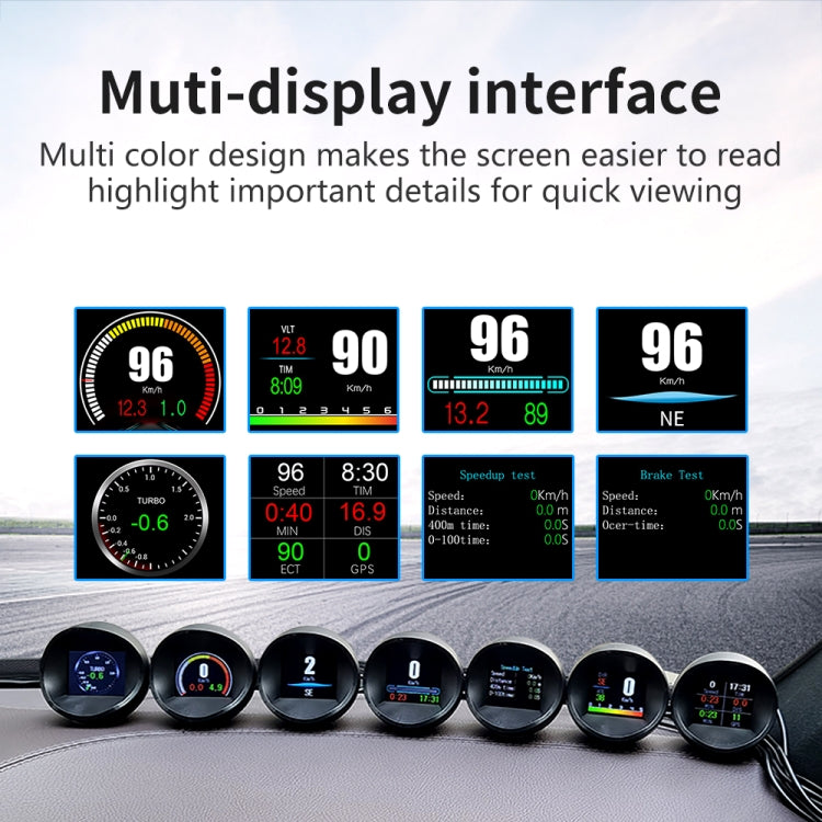 P11 OBD2 + GPS Mode Car HUD Head-up Display Water Temperature / Vehicle Speed / Voltage / Fuel Consumption Display, Speed Alarm - Head Up Display System by PMC TechLife | Online Shopping South Africa | PMC TechLife | Buy Now Pay Later Mobicred