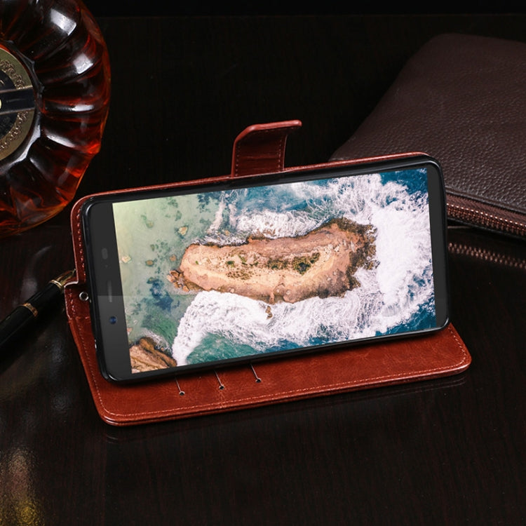 For Blackview BV5500 idewei Crazy Horse Texture Horizontal Flip Leather Case with Holder & Card Slots & Wallet(Brown) - More Brand by idewei | Online Shopping South Africa | PMC TechLife | Buy Now Pay Later Mobicred