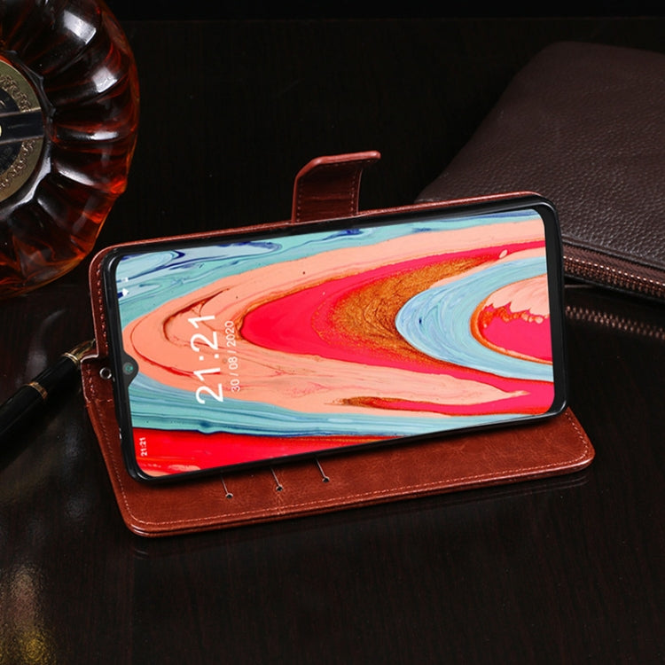 For Cubot Note 20 idewei Crazy Horse Texture Horizontal Flip Leather Case with Holder & Card Slots & Wallet(Brown) - free shipping - PMC Jewellery - Order now!