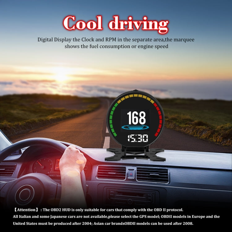P15 OBD2 Car HUD Head-up Display Water Temperature / Vehicle Speed / Voltage - Head Up Display System by PMC TechLife | Online Shopping South Africa | PMC TechLife | Buy Now Pay Later Mobicred