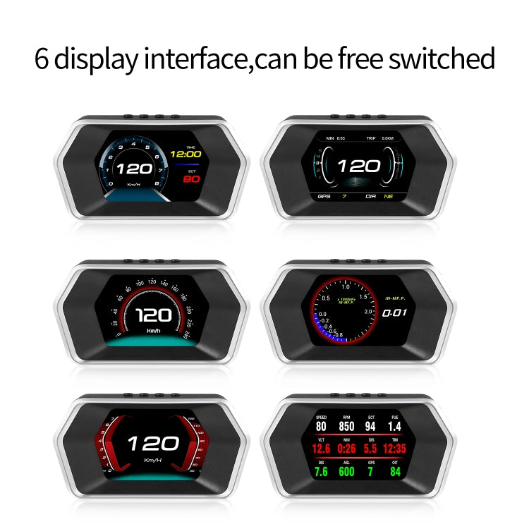 P17 Car HUD Head-up Display GPS Speed Meter Car OBD2 Fault Elimination Code - Head Up Display System by PMC TechLife | Online Shopping South Africa | PMC TechLife | Buy Now Pay Later Mobicred