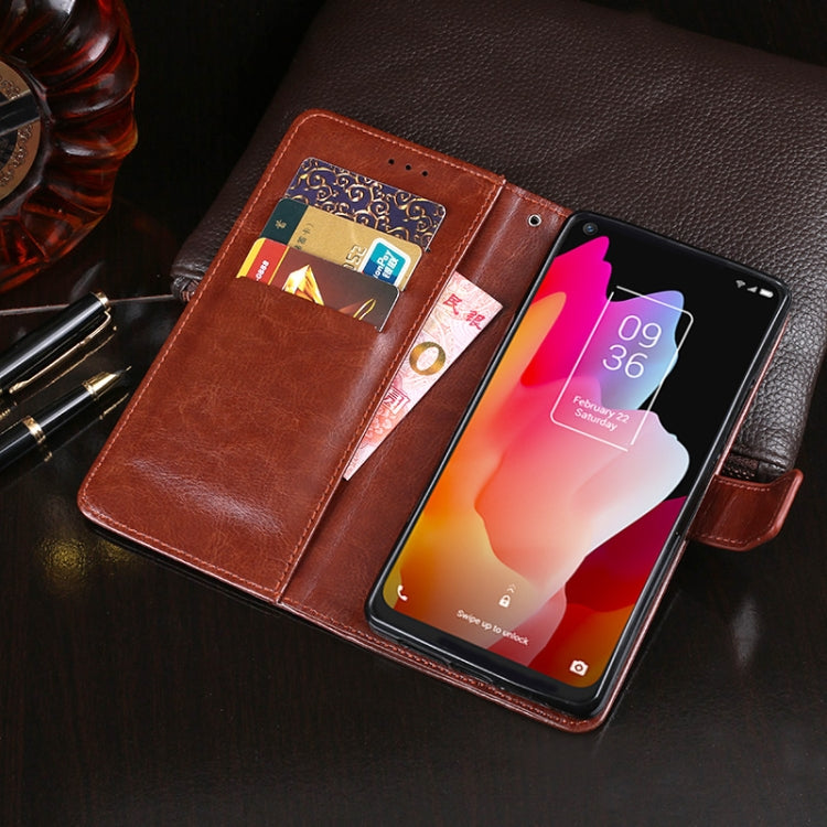 For TCL 10L idewei Crazy Horse Texture Horizontal Flip Leather Case with Holder & Card Slots & Wallet(Dark Blue) - TCL by idewei | Online Shopping South Africa | PMC Jewellery | Buy Now Pay Later Mobicred