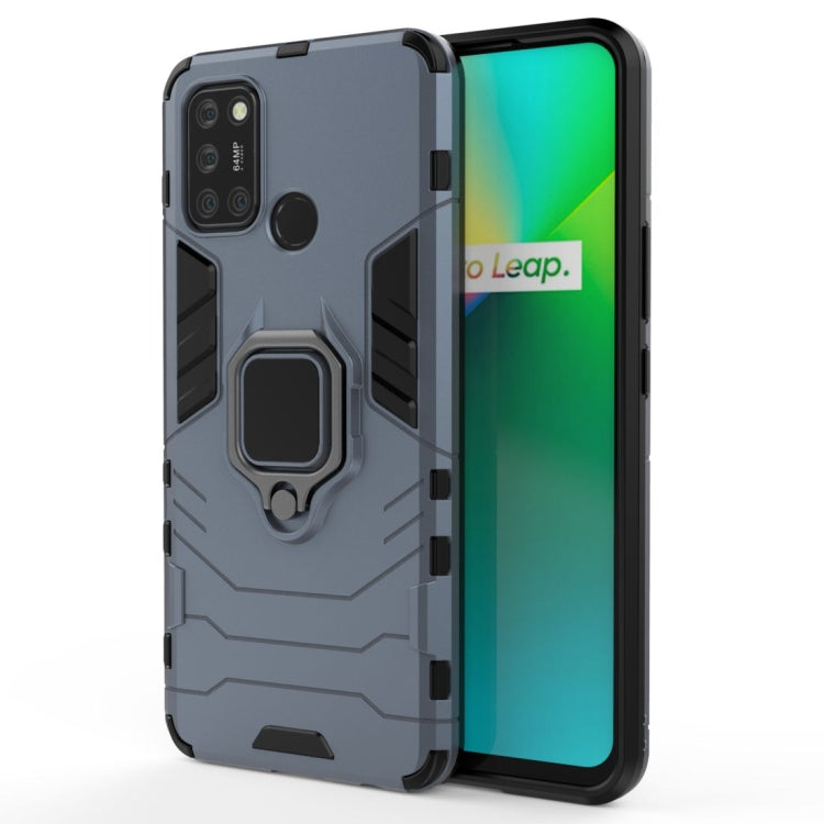 For OPPO Realme 7i Shockproof PC + TPU Protective Case with Magnetic Ring Holder(Navy Blue) - Realme Cases by PMC TechLife | Online Shopping South Africa | PMC TechLife | Buy Now Pay Later Mobicred