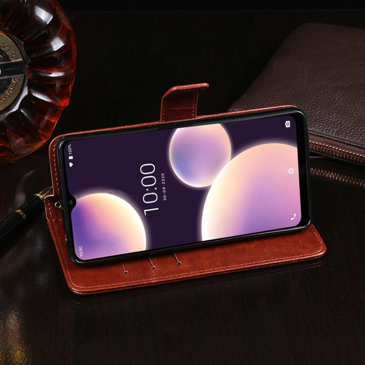 For Wiko View4 Lite idewei Crazy Horse Texture Horizontal Flip Leather Case with Holder & Card Slots & Wallet(Dark Blue) - free shipping - PMC Jewellery - Order now!