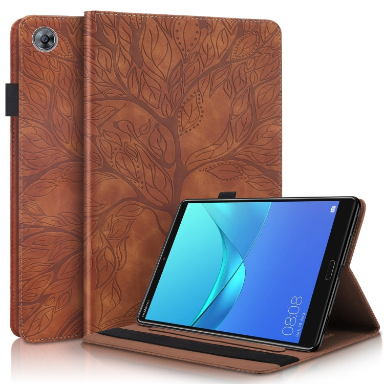 For Huawei MediaPad M5 10.8 inch Life Tree Series Horizontal Flip Leather Case with Holder & Card Slots & Pen Slot(Brown) - Huawei by PMC TechLife | Online Shopping South Africa | PMC TechLife | Buy Now Pay Later Mobicred