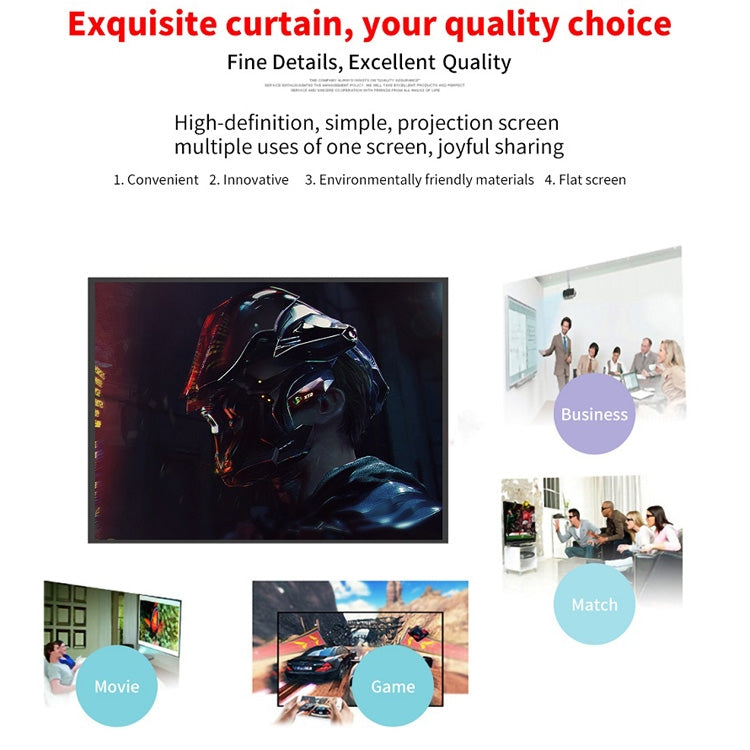 Simple Folding Thin Polyester Projector Film Curtain, Size:120 inch (4:3) Projection Area: 240x180cm - Film Curtains by PMC TechLife | Online Shopping South Africa | PMC TechLife | Buy Now Pay Later Mobicred