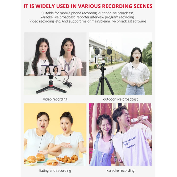 YELANGU MY3 Type-C Interface Live Broadcast Interview Mobile Phone Double Clip Lavalier Microphone, Length: 2.5m - free shipping - PMC TechLife - Order now!