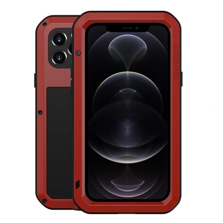 For iPhone 12 Pro LOVE MEI Metal Shockproof Life Waterproof Dustproof Protective Case(Red) - free shipping - PMC TechLife - Order now!