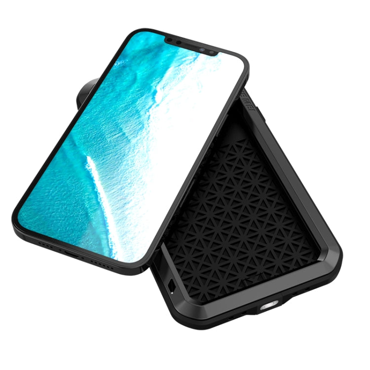 For iPhone 12 Pro Max LOVE MEI Metal Shockproof Life Waterproof Dustproof Protective Case(Black) - free shipping - PMC TechLife - Order now!