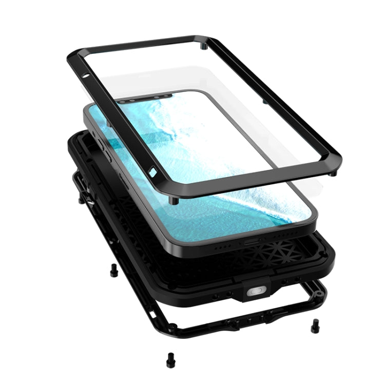 For iPhone 12 Pro Max LOVE MEI Metal Shockproof Life Waterproof Dustproof Protective Case(Silver) - free shipping - PMC TechLife - Order now!