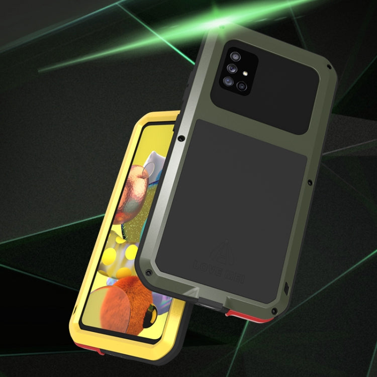 For Samsung Galaxy A51 5G LOVE MEI Metal Shockproof Waterproof Dustproof Protective Case with Glass(White) - Galaxy Phone Cases by LOVE MEI | Online Shopping South Africa | PMC TechLife | Buy Now Pay Later Mobicred