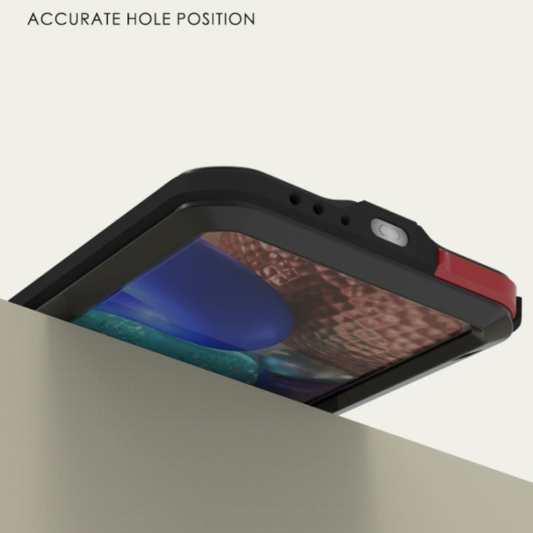 For Samsung Galaxy A71 5G LOVE MEI Metal Shockproof Waterproof Dustproof Protective Case with Glass(Red) - free shipping - PMC TechLife - Order now!