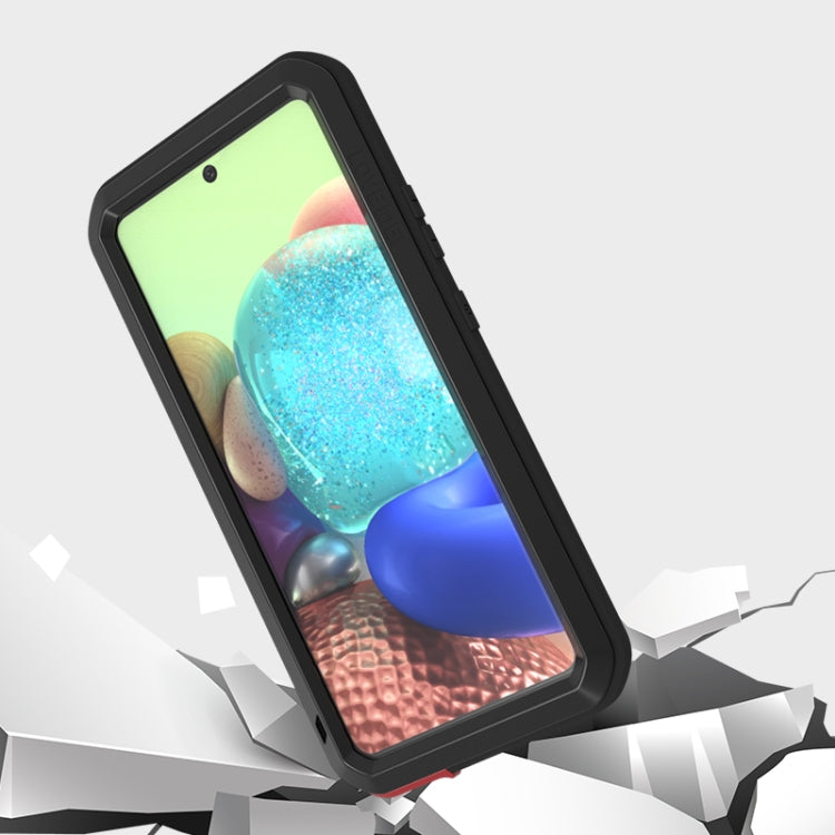 For Samsung Galaxy A71 5G LOVE MEI Metal Shockproof Waterproof Dustproof Protective Case with Glass(Red) - free shipping - PMC TechLife - Order now!