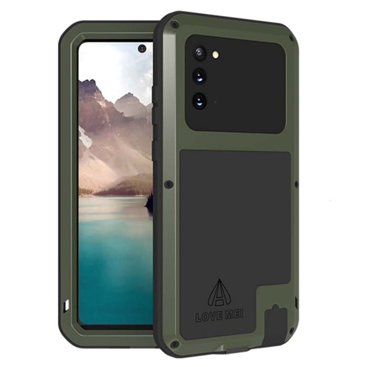 For Samsung Galaxy Note 20 LOVE MEI Metal Shockproof Waterproof Dustproof Protective Case without Glass(Army Green) - Galaxy Note20 Cases by LOVE MEI | Online Shopping South Africa | PMC TechLife | Buy Now Pay Later Mobicred