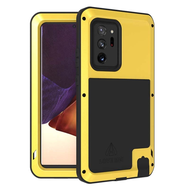 For Samsung Galaxy Note 20 Ultra LOVE MEI Metal Shockproof Waterproof Dustproof Protective Case without Glass(Yellow) - Galaxy Note20 Ultra Cases by LOVE MEI | Online Shopping South Africa | PMC TechLife | Buy Now Pay Later Mobicred