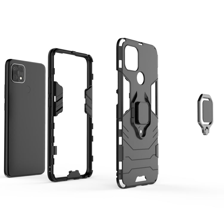 For OPPO A15 PC + TPU Shockproof Protective Case with Magnetic Ring Holder(Black) - OPPO Cases by PMC TechLife | Online Shopping South Africa | PMC TechLife | Buy Now Pay Later Mobicred