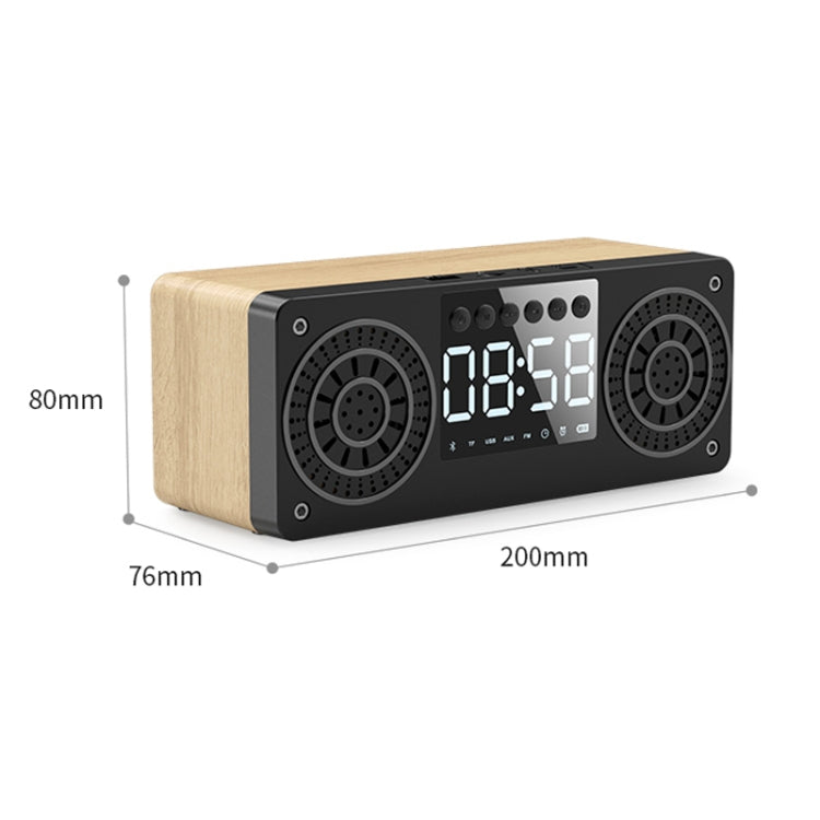 A10 Subwoofer Wooden Clock Bluetooth 5.0 Speaker, Support TF Card & U Disk Play & FM Radio(Yellow) - Desktop Speaker by PMC TechLife | Online Shopping South Africa | PMC TechLife