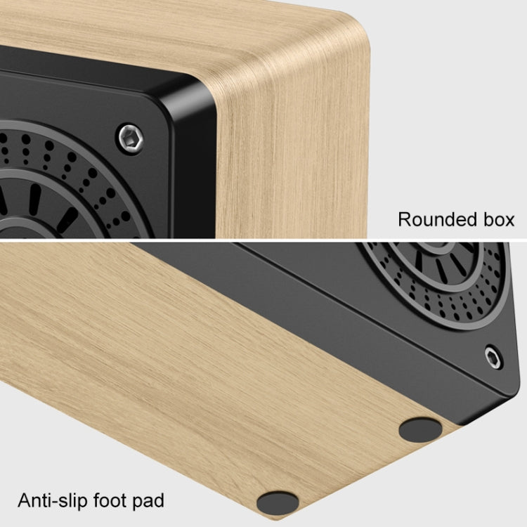 A10 Subwoofer Wooden Clock Bluetooth 5.0 Speaker, Support TF Card & U Disk Play & FM Radio(Yellow) - Desktop Speaker by PMC TechLife | Online Shopping South Africa | PMC TechLife