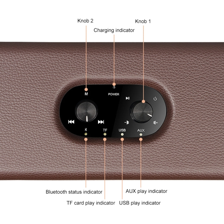 D30 Portable Subwoofer Wooden Bluetooth 4.2 Speaker, Support TF Card & 3.5mm AUX & U Disk Play(Brown) - Desktop Speaker by PMC Jewellery | Online Shopping South Africa | PMC Jewellery | Buy Now Pay Later Mobicred