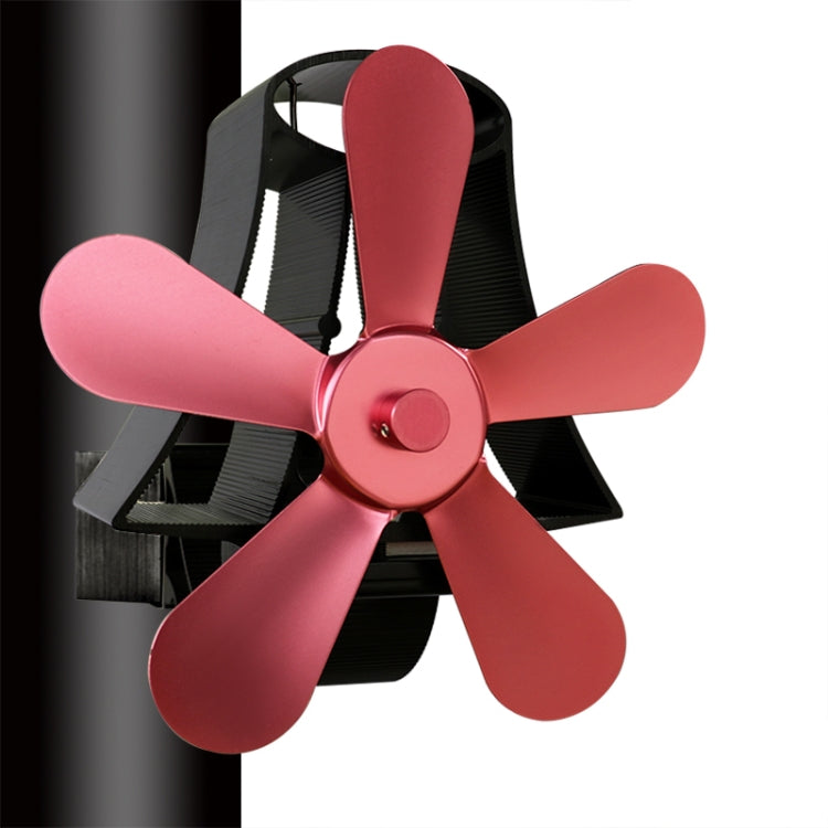 YL-106 5-Blade High Temperature Aluminum Heat Powered Fireplace Stove Fan(Rose Red) - free shipping - PMC Jewellery - Order now!