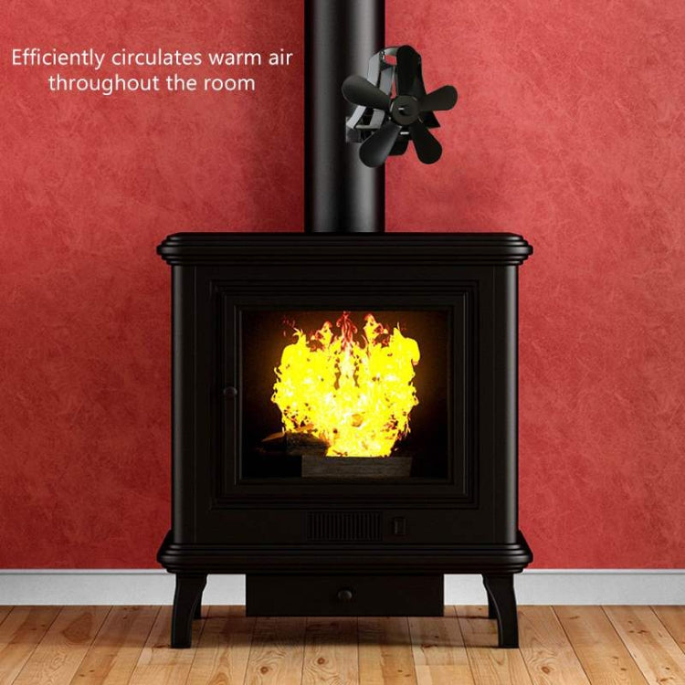 YL-106 5-Blade High Temperature Aluminum Heat Powered Fireplace Stove Fan(Rose Red) - free shipping - PMC Jewellery - Order now!