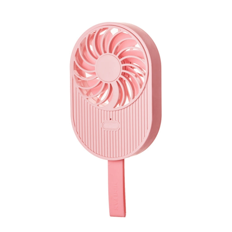 LLD-17 0.7-1.2W Ice Cream Shape Portable 2 Speed Control USB Charging Handheld Fan with Lanyard (Pink) - Electric Fans by PMC TechLife | Online Shopping South Africa | PMC TechLife | Buy Now Pay Later Mobicred