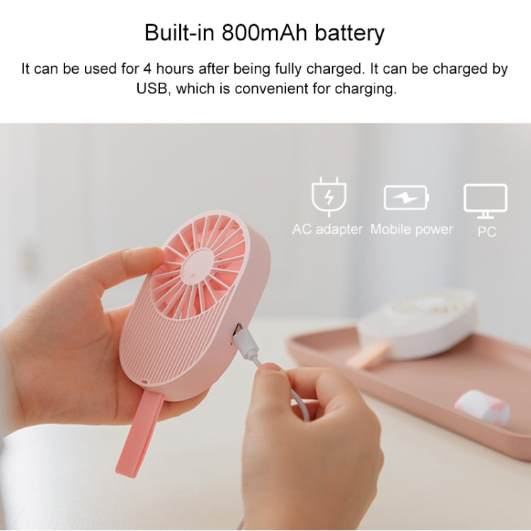 LLD-17 0.7-1.2W Ice Cream Shape Portable 2 Speed Control USB Charging Handheld Fan with Lanyard (White) - Electric Fans by PMC TechLife | Online Shopping South Africa | PMC TechLife | Buy Now Pay Later Mobicred