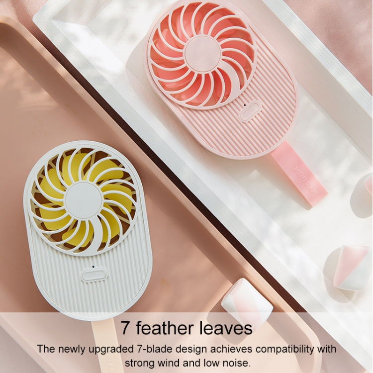 LLD-17 0.7-1.2W Ice Cream Shape Portable 2 Speed Control USB Charging Handheld Fan with Lanyard (Brown) - Electric Fans by PMC TechLife | Online Shopping South Africa | PMC TechLife | Buy Now Pay Later Mobicred