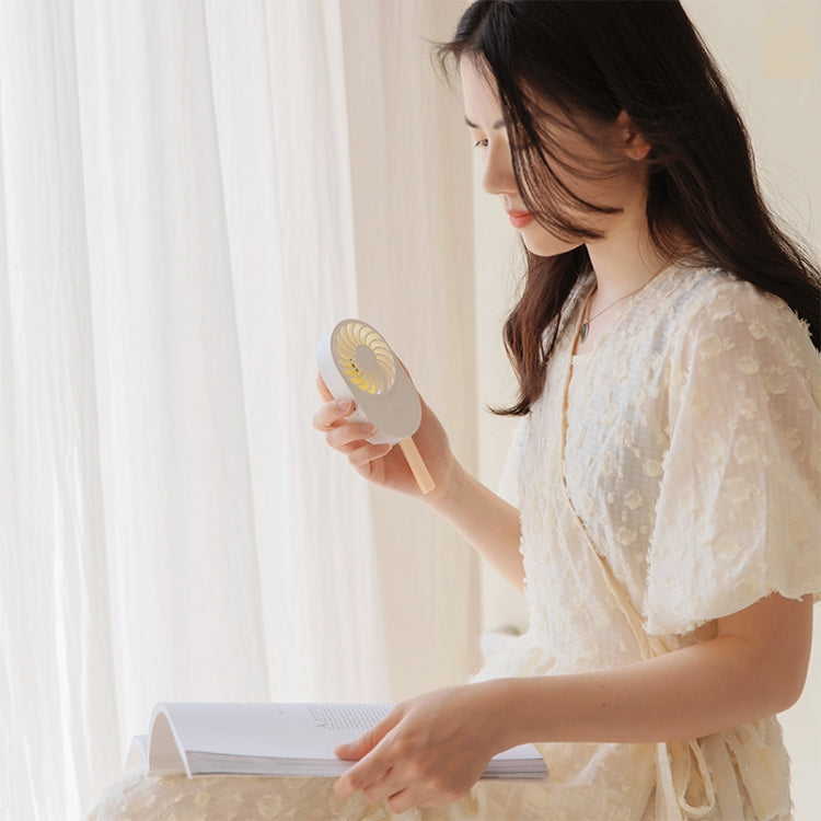 LLD-17 0.7-1.2W Ice Cream Shape Portable 2 Speed Control USB Charging Handheld Fan with Lanyard (Brown) - Electric Fans by PMC TechLife | Online Shopping South Africa | PMC TechLife | Buy Now Pay Later Mobicred