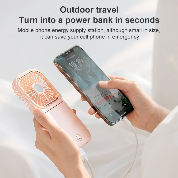 F30 Electroplating Handheld Fan Portable Desktop Folding Mute USB Hanging Neck Fan, Upgraded Version (Pink) - free shipping - PMC Jewellery - Order now!