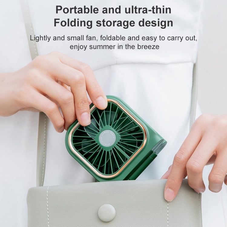 F30 Electroplating Handheld Fan Portable Desktop Folding Mute USB Hanging Neck Fan, Upgraded Version (White) - free shipping - PMC Jewellery - Order now!