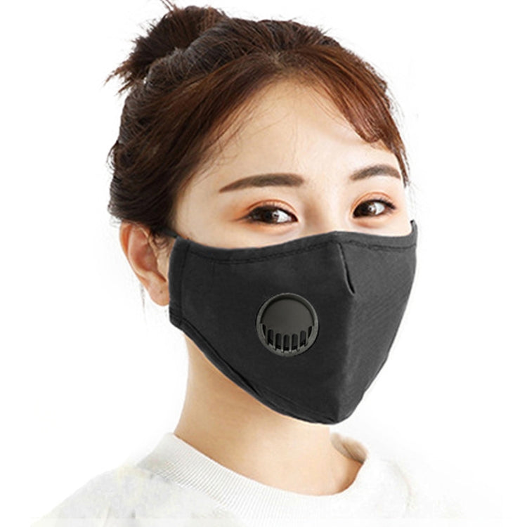 For Men Women Washable Replaceable Filter Breath-Valve PM2.5 Dustproof Face Mask(Black) - Protect Case by PMc TechLife | Online Shopping South Africa | PMc TechLife | Buy Now Pay Later Mobicred