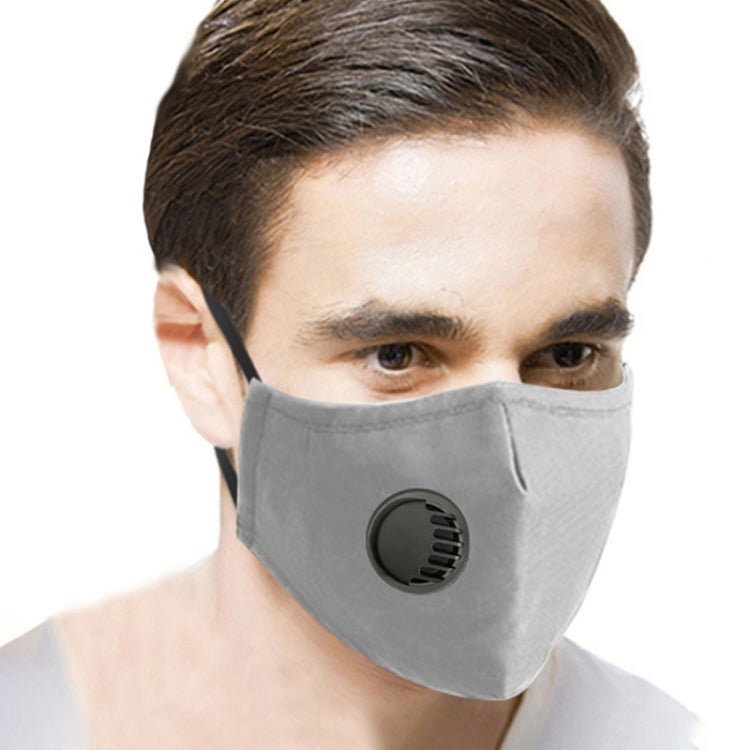 For Men Women Washable Replaceable Filter Breath-Valve PM2.5 Dustproof Face Mask(Grey) - Protect Case by PMc TechLife | Online Shopping South Africa | PMc TechLife | Buy Now Pay Later Mobicred