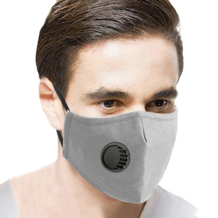 For Men Women Washable Replaceable Filter Breath-Valve PM2.5 Dustproof Face Mask(Grey) - Protect Case by PMc TechLife | Online Shopping South Africa | PMc TechLife | Buy Now Pay Later Mobicred