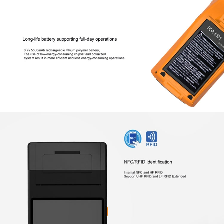 PDA-5501 Multi-function 5.5 inch IPS Screen IP65 Protection All-in-one Intelligent Terminal, Built-in Thermal Line Printer & MIC & Speaker, Support WiFi & Bluetooth & GPS(Black) - Receipt Printers by PMc TechLife | Online Shopping South Africa | PMc TechLife | Buy Now Pay Later Mobicred