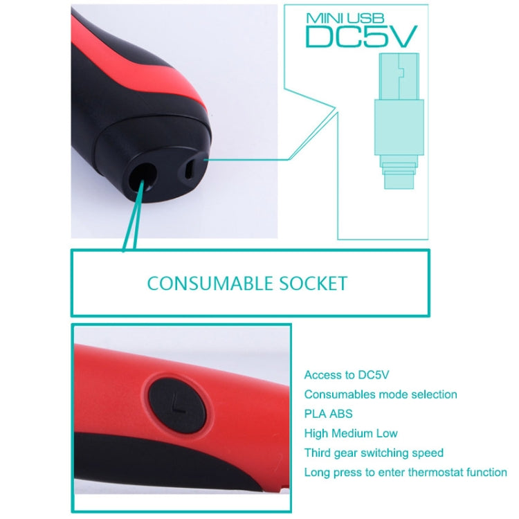 Gen 6th ABS / PLA Filament Kids DIY Drawing 3D Printing Pen with LCD Display(White+Black) - free shipping - PMC TechLife - Order now!