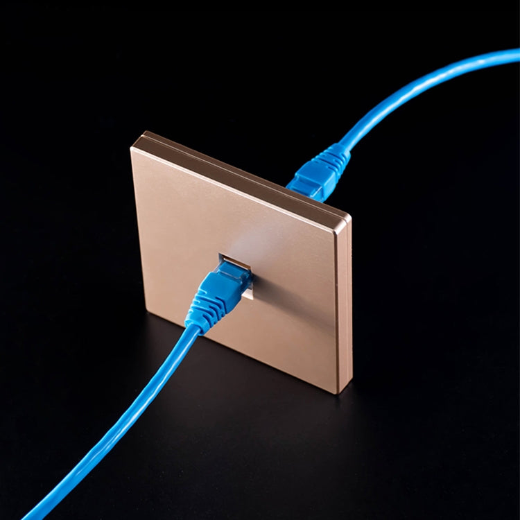 CAT.6 Shielded Pass-through Network Module, Single Port Panel + Shielded Pass-through (Gold) - Lan Cable and Tools by PMC TechLife | Online Shopping South Africa | PMC TechLife | Buy Now Pay Later Mobicred