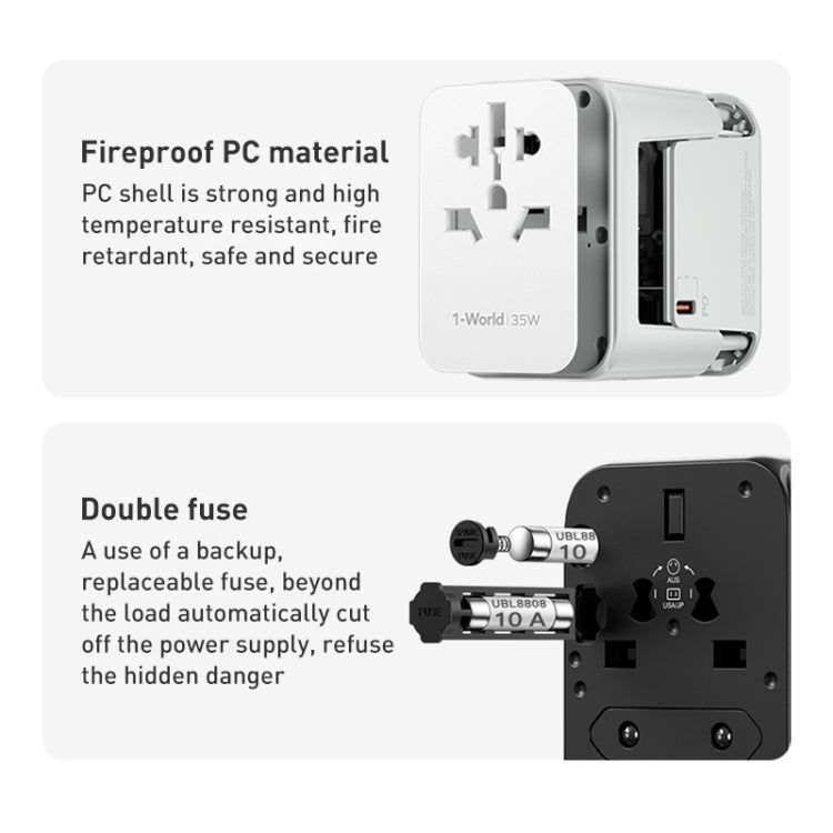 MOMAX 1-World UA9 PD 35W Fast Charger Power Adapter(White) - free shipping - PMC TechLife - Order now!
