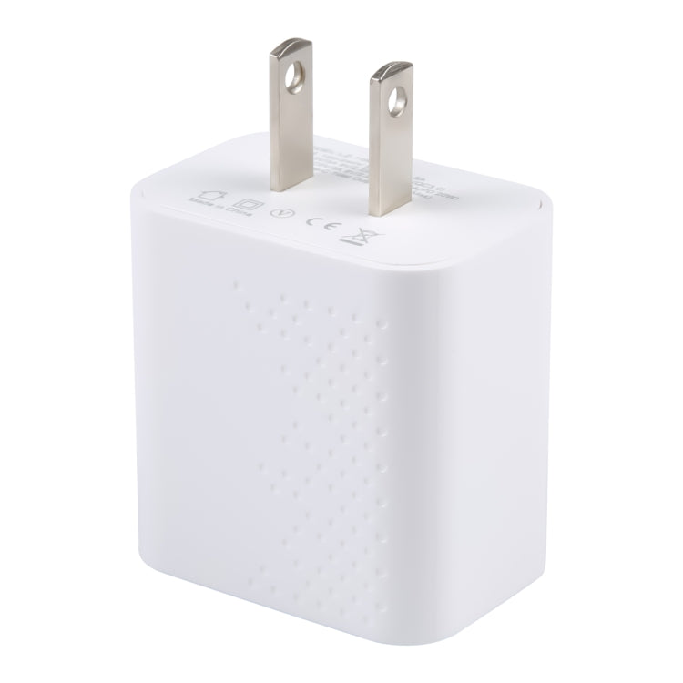 LZ-105A+C PD 20W USB-C/Type-C+QC 3.0 USB Ports Dot Pattern Travel Charger, US Plug(White) - free shipping - PMC Jewellery - Order now!