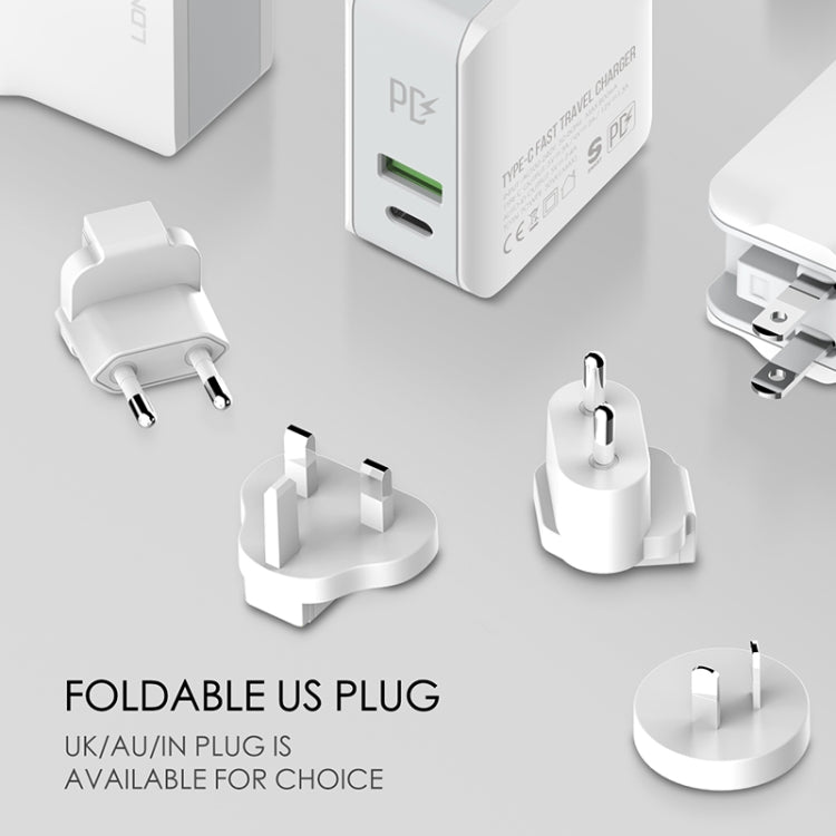 LDNIO A4403C 30W PD + Auto-id Foldable Fast Travel Charger with 1m USB-C / Type-C Cable, UK Plug - free shipping - PMC TechLife - Order now!