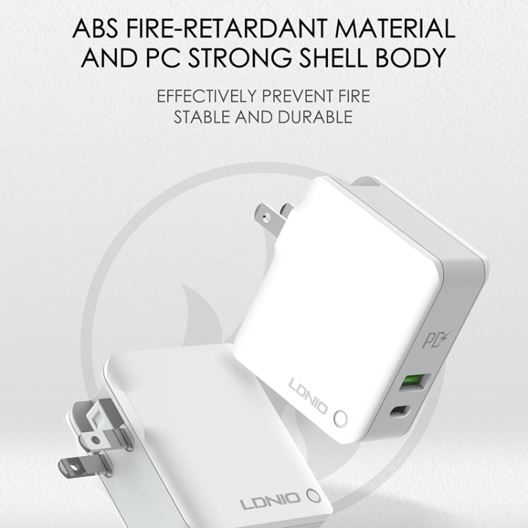 LDNIO A4403C 30W PD + Auto-id Foldable Fast Travel Charger with 1m Micro USB Cable, US Plug - USB Charger by LDNIO | Online Shopping South Africa | PMC TechLife | Buy Now Pay Later Mobicred