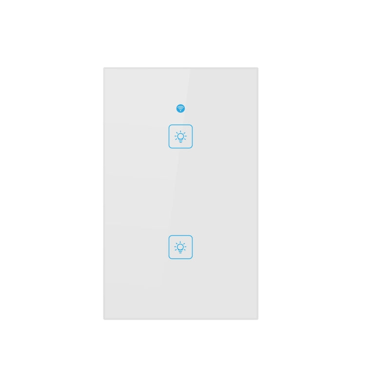 WS-US-02 EWeLink APP & Touch Control 2A 2 Gangs Tempered Glass Panel Smart Wall Switch, AC 90V-250V, US Plug - Smart Socket by PMC TechLife | Online Shopping South Africa | PMC TechLife | Buy Now Pay Later Mobicred