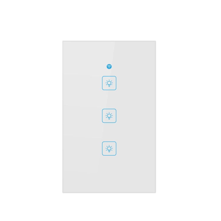 WS-US-03 EWeLink APP & Touch Control 2A 3 Gangs Tempered Glass Panel Smart Wall Switch, AC 90V-250V, US Plug - Smart Socket by PMC TechLife | Online Shopping South Africa | PMC TechLife | Buy Now Pay Later Mobicred
