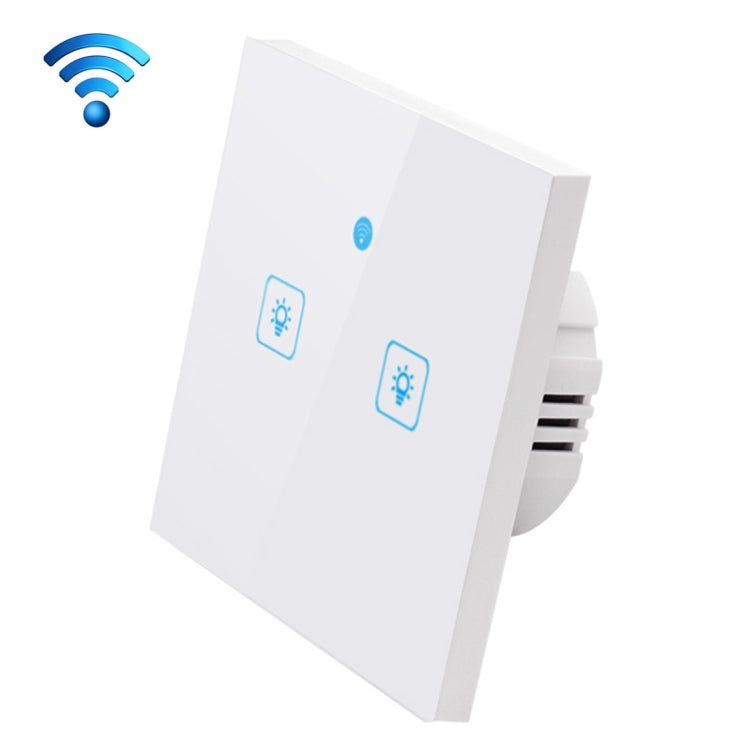 WS-EU-02 EWeLink APP & Touch Control 2A 2 Gangs Tempered Glass Panel Smart Wall Switch, AC 90V-250V, EU Plug - Smart Socket by PMC TechLife | Online Shopping South Africa | PMC TechLife | Buy Now Pay Later Mobicred